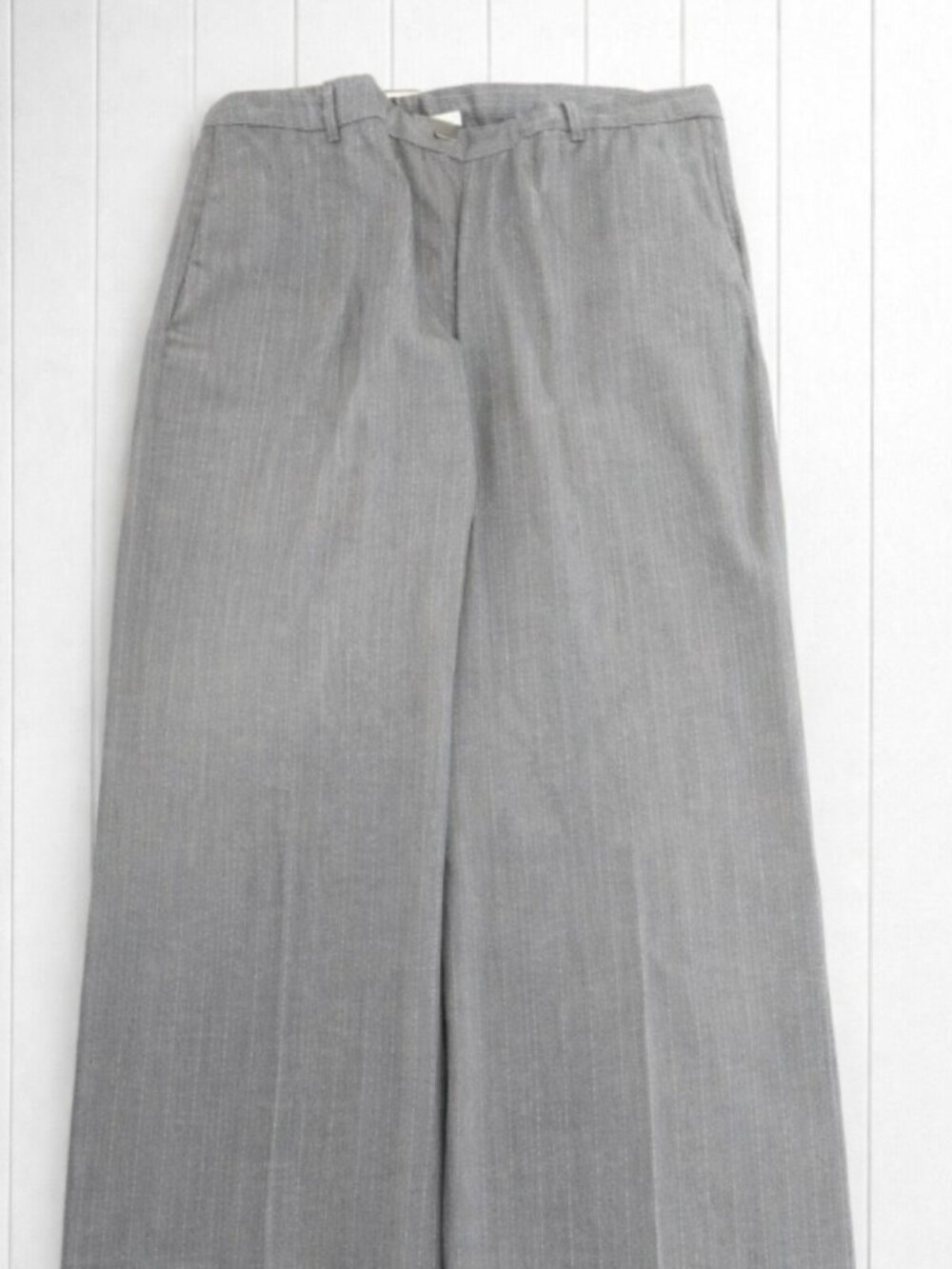 J Jill Striped (Grey & White) Women's Trousers Size 26, Linen Stretch NWT